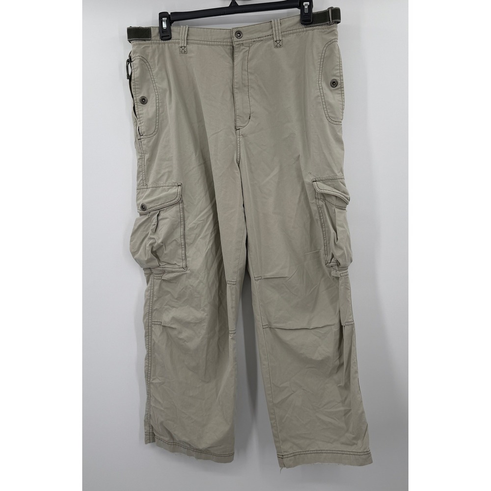 Old Navy Mens Cargo Pants Khaki Tan Cotton Nylon Utility Relaxed Fit 38x30